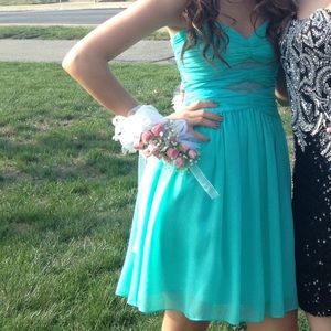 Teal blue formal dress